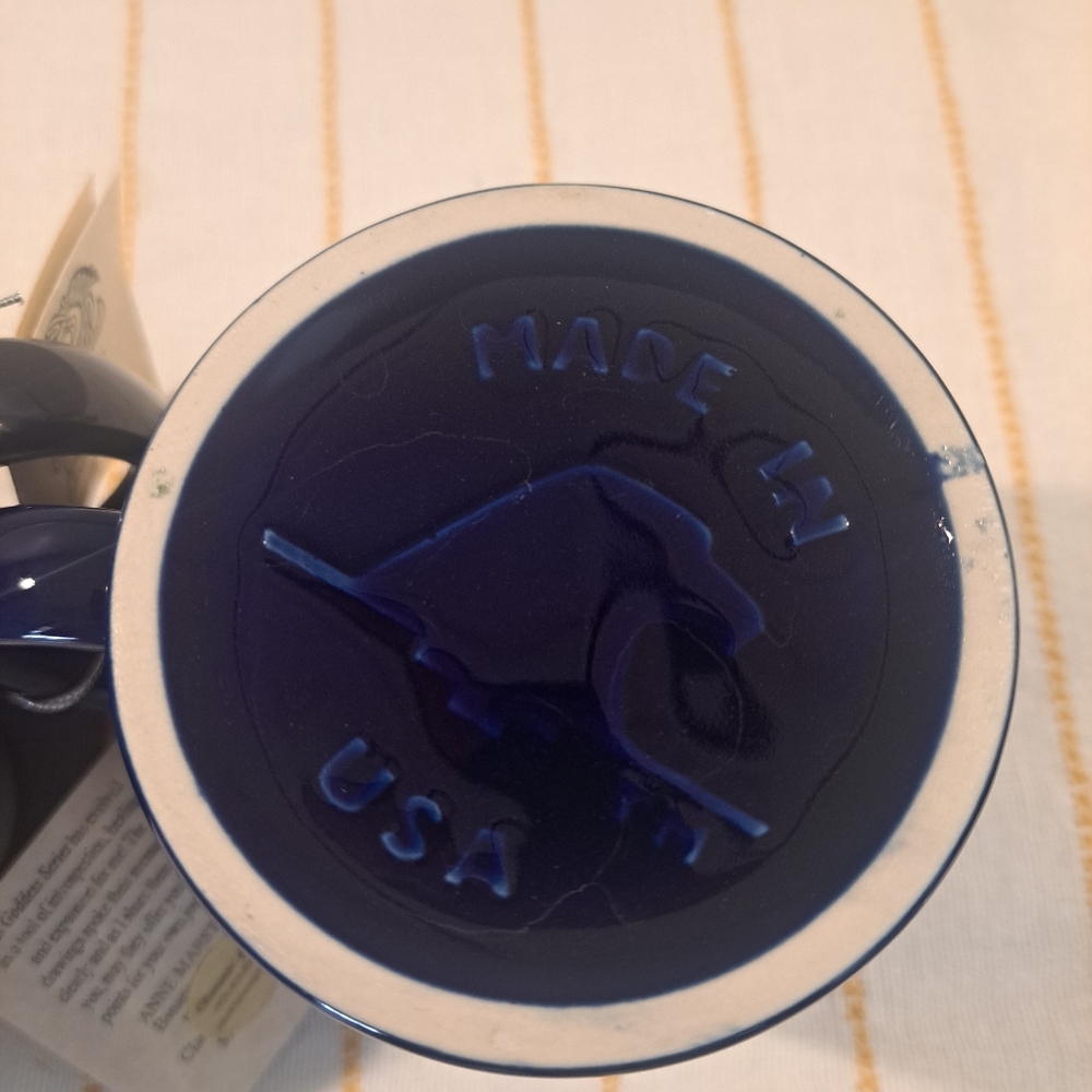 2 Anne Marston Cobalt Blue Goddess Etched Coffee Mugs Cups. New with Tags - Picture 8 of 9